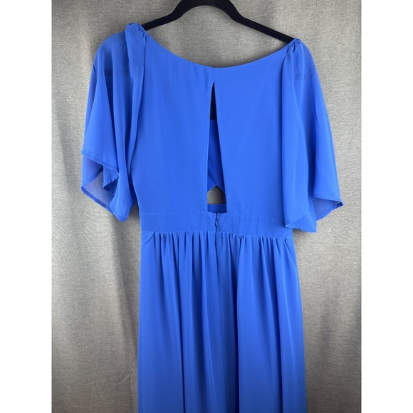 $118 BCBGeneration Women's Blue Flutter Sleeve Cutout Fit & Flare Dress Size 8 - Picture 6 of 11